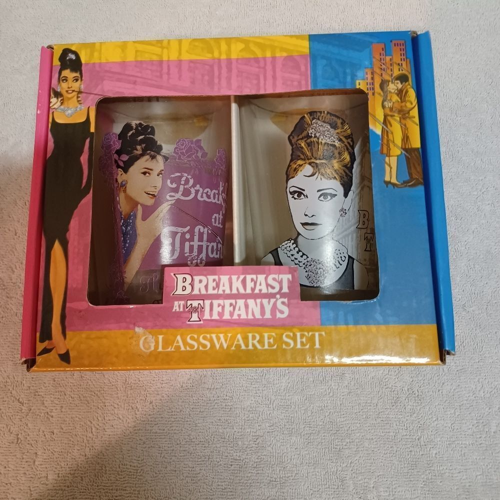 Breakfast at tiffanys glassware Audrey Hepburn 1960's Movie Made In 1995 Avela